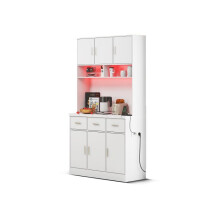 Monitoiminen buffet - MUVOE - 100x40x180 cm - LED-valaistus - 3 laatikkoa - Moderni muotoilu