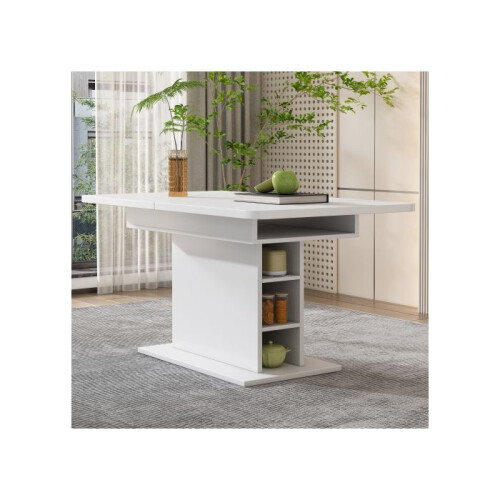 Uitschuifbare eettafel - MUVOE - Wit - Multifunctioneel - Elegante uitstraling - Snelle montage