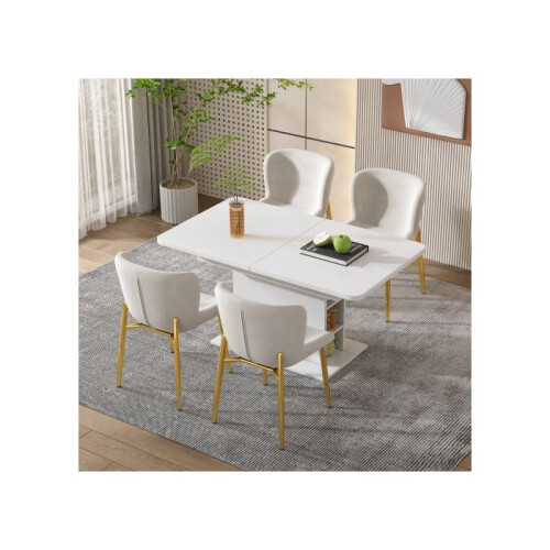Uitschuifbare eettafel - MUVOE - Wit - Multifunctioneel - Elegante uitstraling - Snelle montage 2