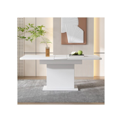 Uitschuifbare eettafel - MUVOE - Wit - Multifunctioneel - Elegante uitstraling - Snelle montage 1