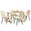 Mesa de jantar - MUVOE - 117 cm - 4 cadeiras - Veludo bege - Retangular 2