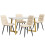 Mesa de jantar - MUVOE - 117 cm - 4 cadeiras - Veludo bege - Retangular 3