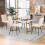 Mesa de jantar - MUVOE - 117 cm - 4 cadeiras - Veludo bege - Retangular 1