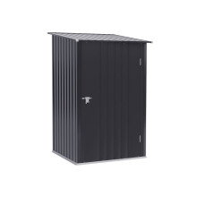 Cobertizo de jardín - MUVOE - 1 x 1 m - Acero galvanizado - Puerta con cerradura - Gris oscuro