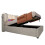 Lit simple - MUVOE - 90x200 - Liseuse intégrée - Recharge USB - Design en lin gris 3