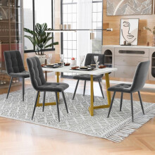 Eettafel - MUVOE - 117 cm - 4 stoelen - Rechthoekig - Modern