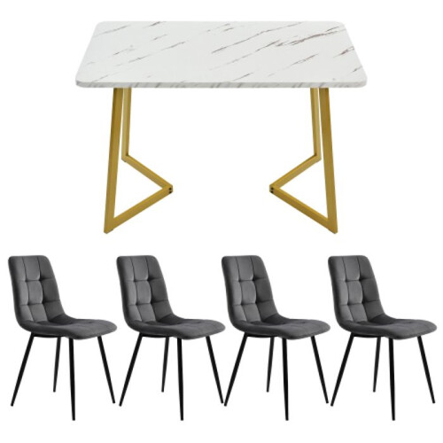 Mesa de sala de jantar - MUVOE - 117 cm - 4 cadeiras - Retangular - Moderna 2