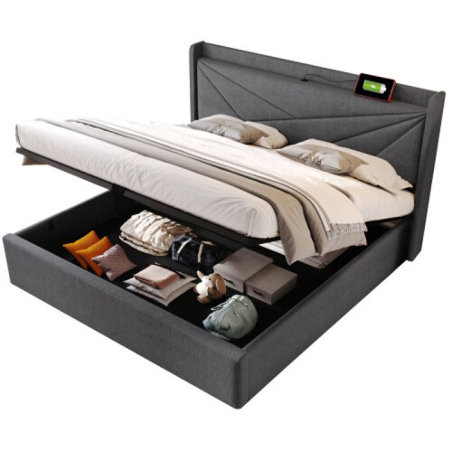 Dubbellaags bed - MUVOE - 140x200 - Hoofdeinde met USB-oplader - Metaal frame - Eigentijds ontwerp 2