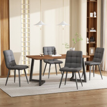 Eetkamer set - MUVOE - 5 delen - Tafel in notenhout MDF - 4 stoelen - Moderne design