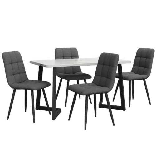 Mesa de jantar - MUVOE - 117 cm - 4 cadeiras - Cinza escuro - Retangular 2