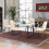Mesa de jantar - MUVOE - Retangular - 4 lugares - Metal - Bege 1