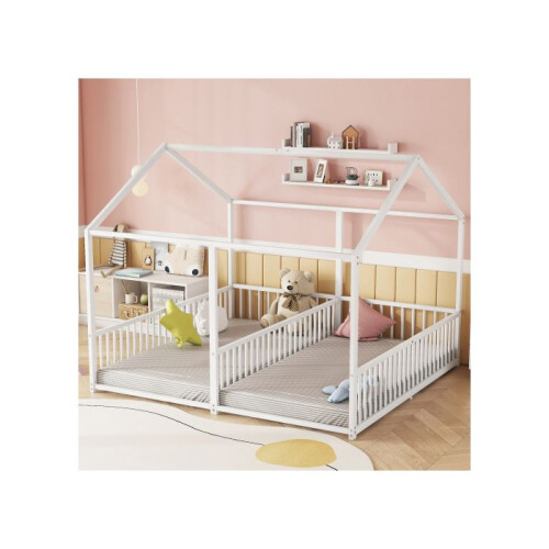 Metaalbed - MUVOE - 90x200 cm - Huisdesign - 2 plaatsen - Wit 1