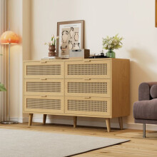 "Commode - MUVOE - Vintage - 6 gavetas - Madeira maciça - Dimensões L120/H76.5/T40 cm"