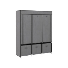 Armadio in tessuto - HOMCOM - Pieghevole - 125x43x162,5 cm - 3 cassetti - Grigio scuro