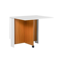 Mesa de jantar - MUVOE - Móvel - Branco - Dobrável - Rodinhas