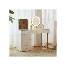 Toelettatrice - MUVOE - Specchio luminoso LED - Bianco - 120x45x115 cm - Montaggio facile