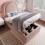 Lit semplice - MUVOE - 90 x 200 cm - Rosa - Velluto - Con storage idraulico 5