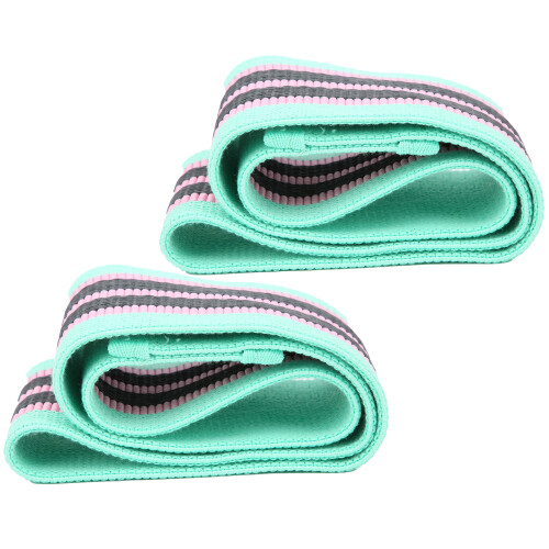 2Pcs Mint Green Resistance Loop Bands, 38cm Elastic Workout Straps 1