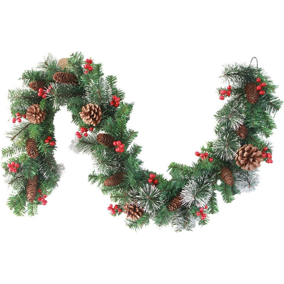 (Aa) Christmas Decorations Xmas Ornaments Sale Christmas PVC Dip White Garland 1.8m Rattan Fireplace Decoration Indoor Home Decor Merry Christmas