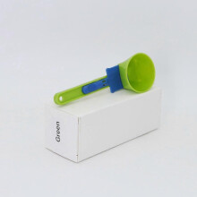 (Green)Mess Free Measuring Funnel Creative Dried Egg White Sliding Spoon Coffee Anti-Colander