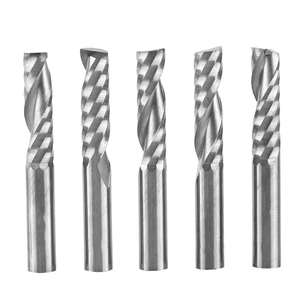 5pcs 6mm Shank Tungsten Carbide Single Flute End