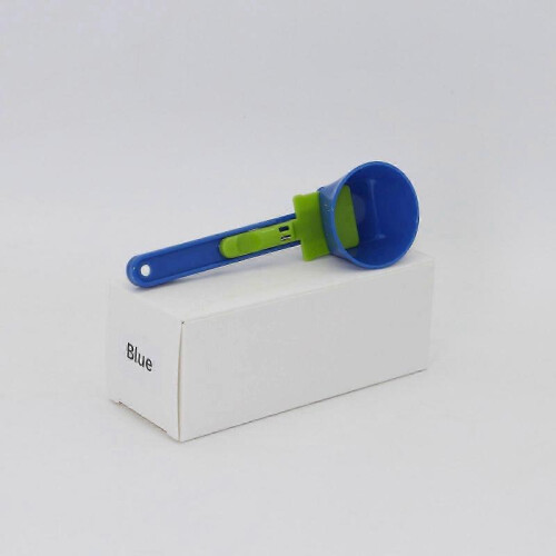 (Blue) Mess Free Measuring Funnel Creative Dried Egg White Sliding Spoon Coffee Anti-Colander