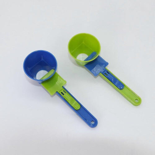 (Blue) Mess Free Measuring Funnel Creative Dried Egg White Sliding Spoon Coffee Anti-Colander 2