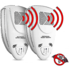 (EU PLUG,White)2pcs Ultrasonic Bat Repellent Pest Repellants Control,get Rid Of Bats In 72 Hours-MXBC