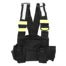 Radio Harness Bag Fluorescent Green Adjustable Shoulder Straps Universal Walkie Talkie Chest Bag for 2 Way Radio