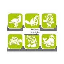 Schablonen - DTM - Geschützte Tiere - 6 Teile - Plastik - Ideal für Kinder