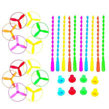 10pcs Flying Disc Toys Kids Flying Disc Playthings Pull String Flying Saucers