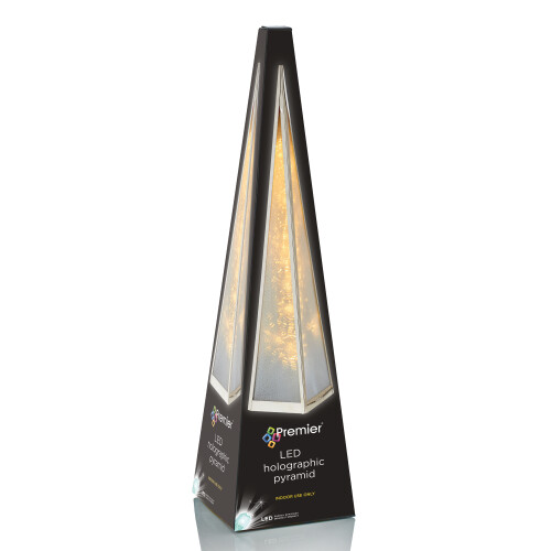 Holographic Snowflake Pyramid Light 45cm Warm White LEDs Indoor Light 2