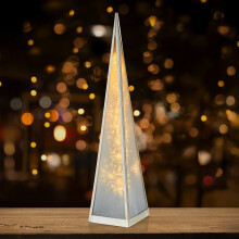 Holographic Snowflake Pyramid Light 45cm Warm White LEDs Indoor Light