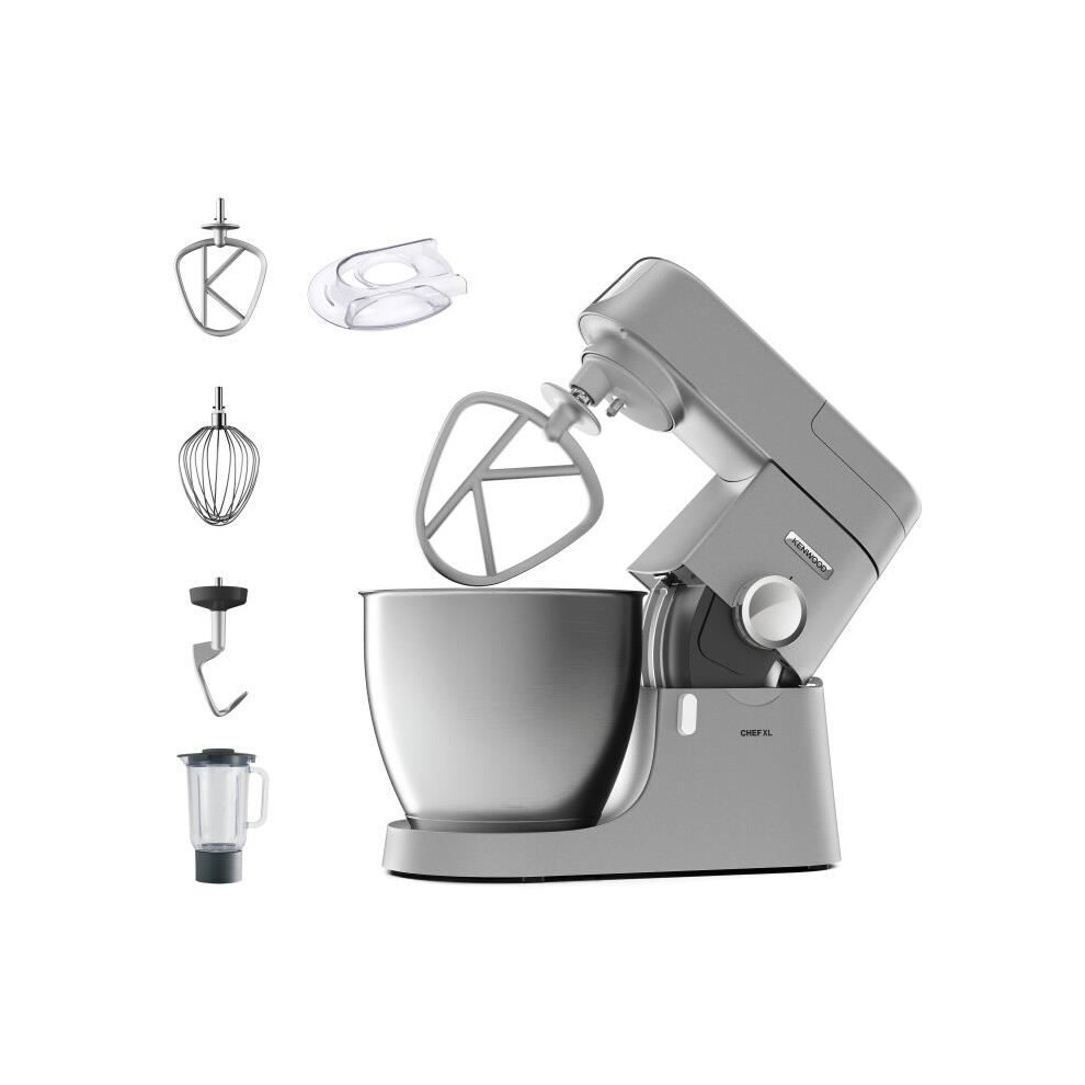 Kenwood Kvl4110s Chef Xl Food Processor - 6.7 L Stainless Steel Bowl - Pastry Kit And Blender Included - Planetary Movement - Silver