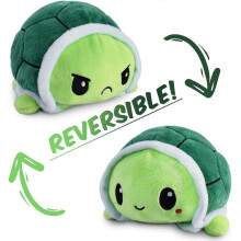 SSRGV Double Sided Turtle Plush Happy Sad Turtle Fluffy Cute Mini Plush Turtle for All Ages Green