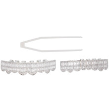 Teeth Set Hip Hop Grillz Iced Out Decoration for Men Women Durable Pair