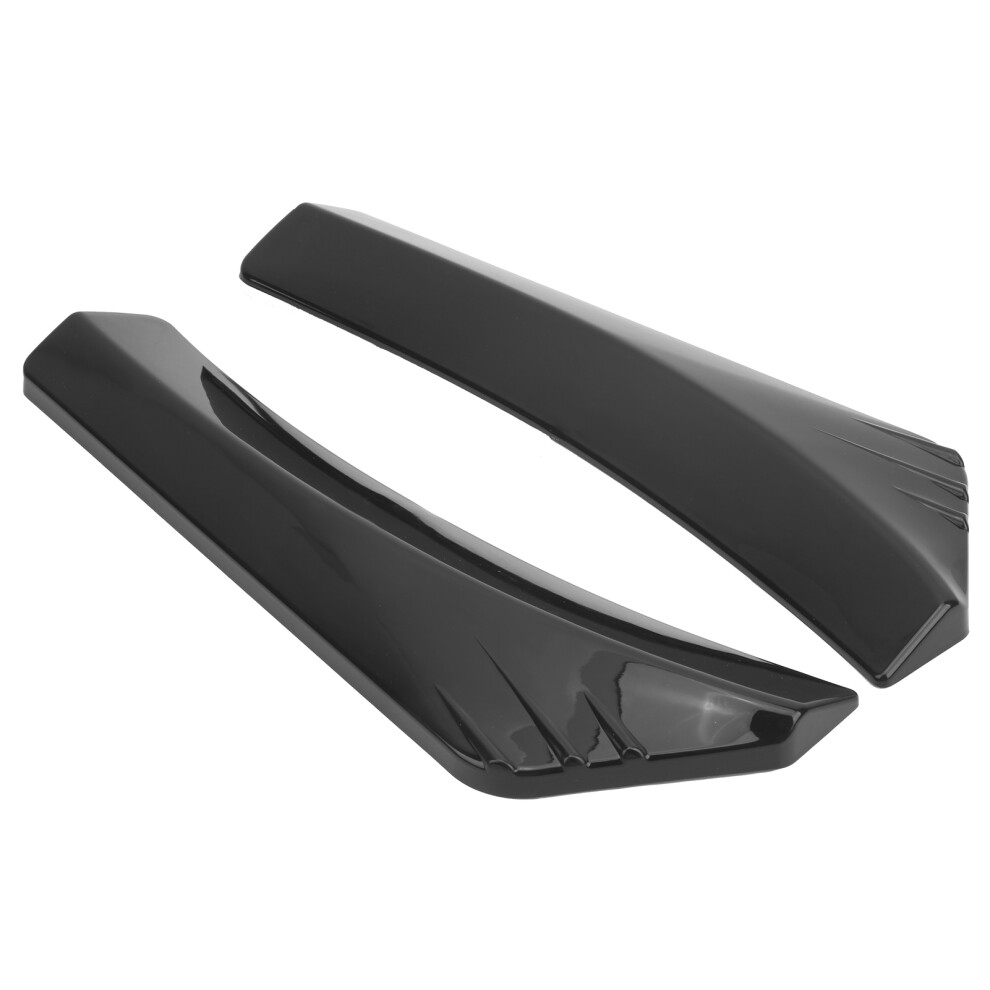 2Pcs Glossy Car Bumper Splitter Wrap Kit Antiscratch Universal Fit Black 4261346107846