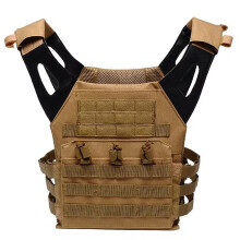 Tactical Vest Adjustable Camouflage Combat Vest for Adults, One Size Khaki, Outdoor CS Modular Training Protection