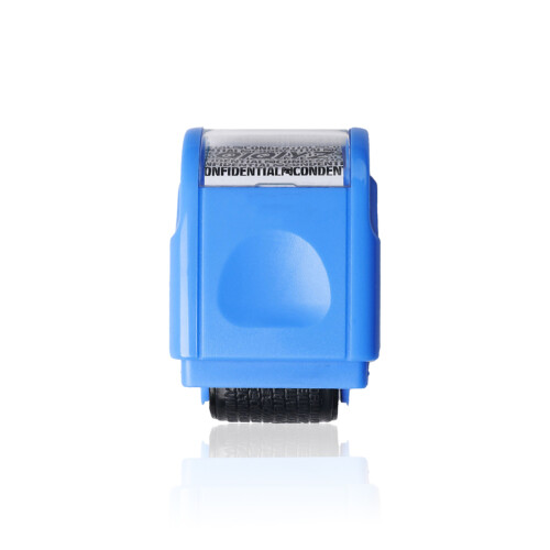(Blue) Confidential Roller Stamp Personal Identity Blocker Ink Security 1