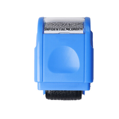 (Blue) Confidential Roller Stamp Personal Identity Blocker Ink Security