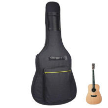 41 Inch Acoustic Guitar Bag Soft Case with 5mm Thick Padding, Water Resistant, 2 Pockets for Classical and Bass Guitars