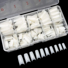 500PCS Half Cover False Nails Tips - Acrylic Nail Tips, 10 Sizes Lady French Style Acrylic Artificial Tip Manicure with Box for Nail Tips Art Salons a