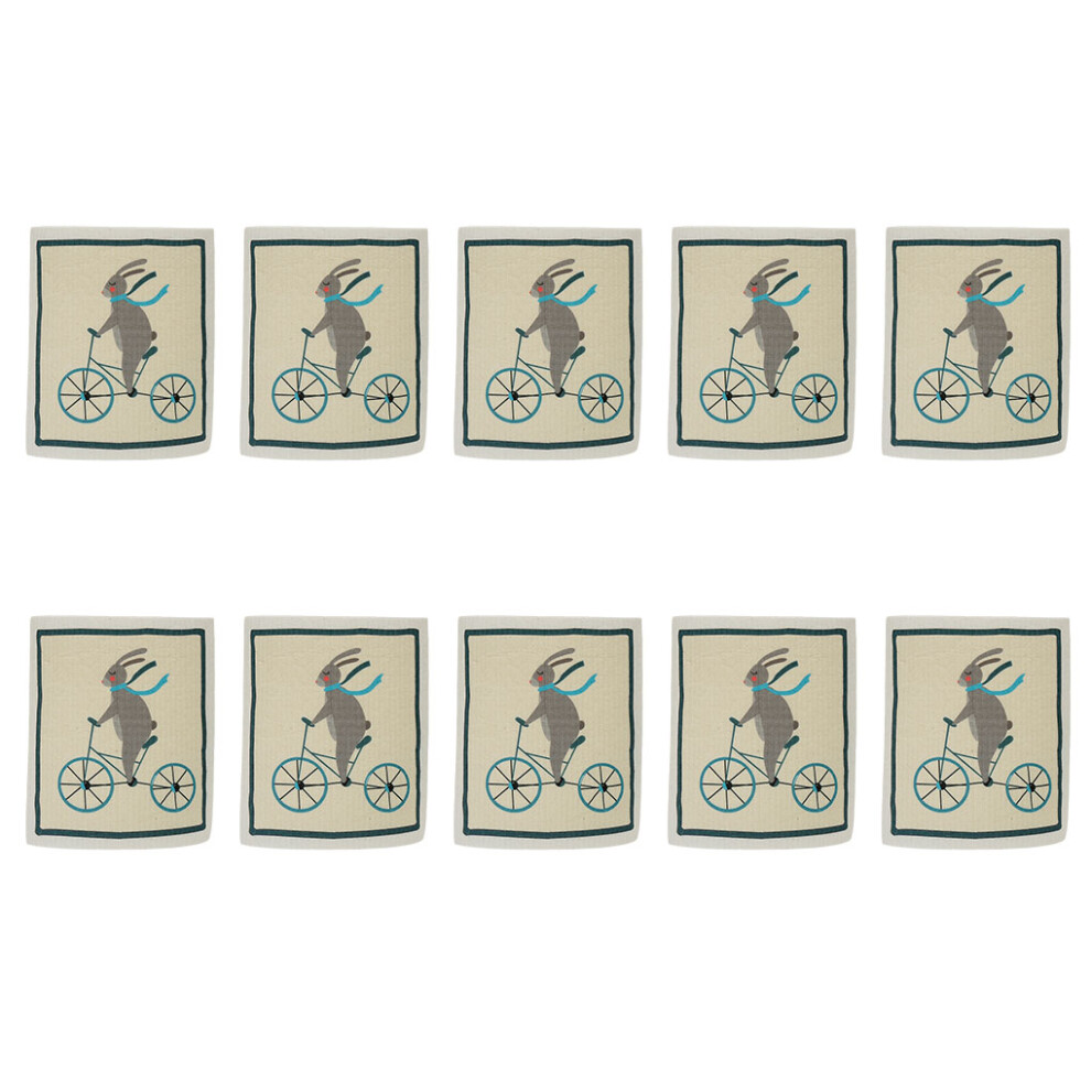 (Cycling Rabbit) 10 Pcs Dishcloth Cleaning Cloth High Efficiency Kitchen Supplies Dish-image-OPC-PK9FGFC-NEW