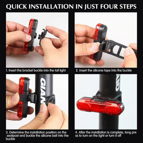 Bicycle Light Rear Light Back Light Waterproof USB Rechargeable LED Bike Lamp 2