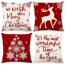 Christmas Pillow Covers 18x18 Set of 4 Christmas Decorations