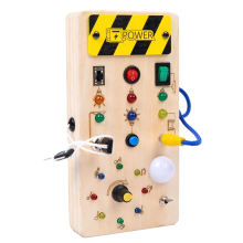 Holzspielzeug mit Busy Board, mit Lichtschalter-Spielzeug für Aktivitäten, Weihnachten