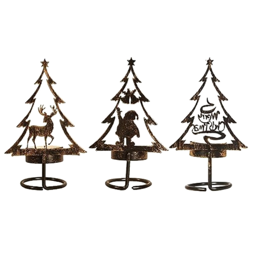 Candelabro de metal para centro de mesa navideño