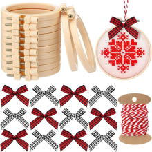 Kit de bordado de Natal com 25 peças, kit de decoração de Natal faça você mesmo