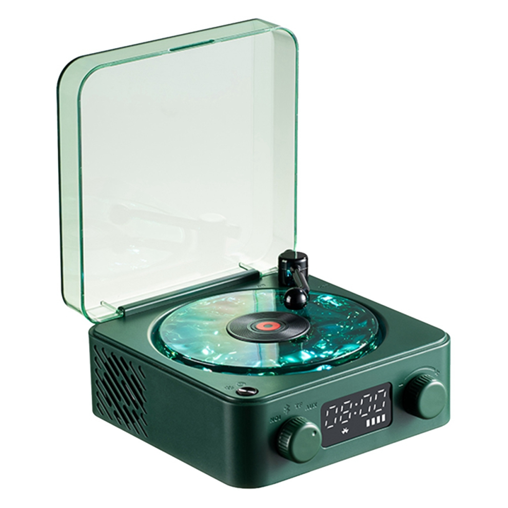 Waves Vintage Vinyl Record Bluetooth Speaker With Rgb Ambient Lights 4852527368721
