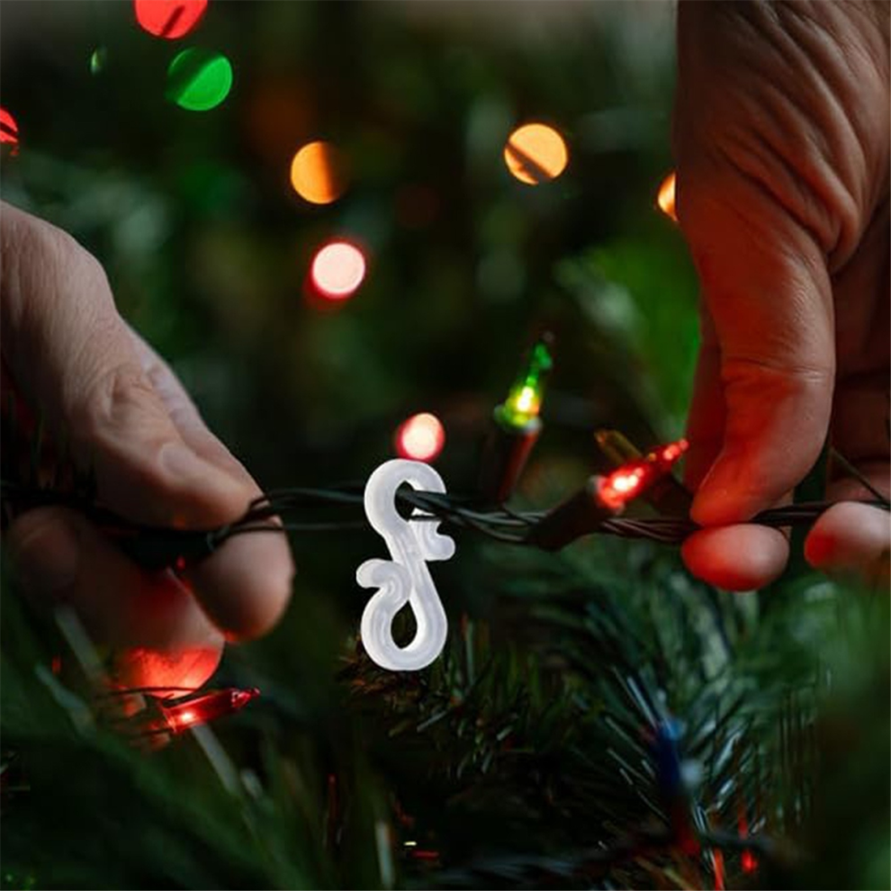 200Pcs Plastic Gutter Hooks, S Clips For Christmas Lights 4852527370083